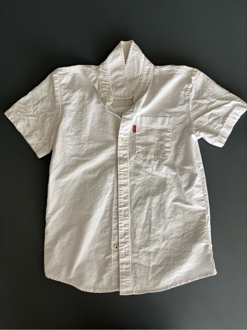 Levi's Kids White Short-Sleeve Button-Up Shirt with Chest Pocket